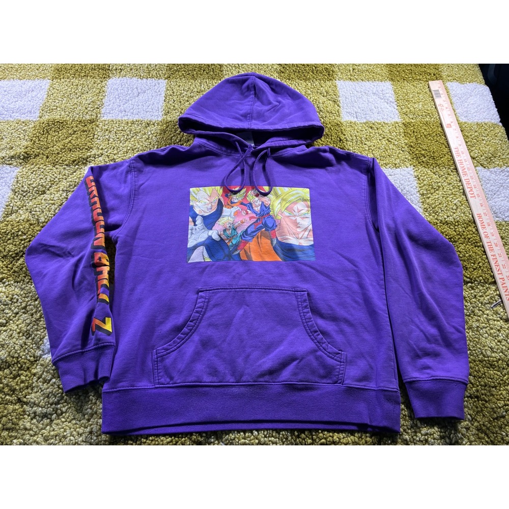 Dragon Ball Z Purple Graphic Hoodie Mens‎ Large Super Saiyan Goku Vegeta Gohan